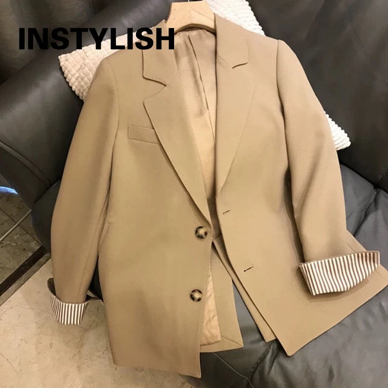 Женские блейзеры и куртки Instylish в Корейском стиле Харадзюку, осенние элегантные офисные костюмы, повседневные женские блейзеры
Женские блейзеры и куртки Instylish в Корейском стиле Харадзюку, осенние элегантные офисные костюмы, повседневные женские блейзеры