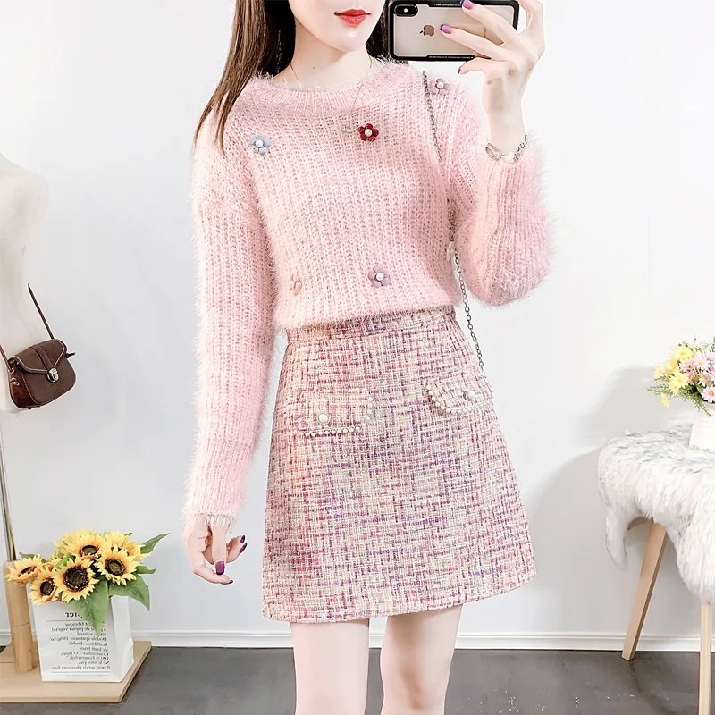 ICHOIX 2020 winter outfit women's fashion set long sleeve knitted sweater+ mini woolen skirt office ladies's kit skirt
ICHOIX 2020 winter outfit women's fashion set long sleeve knitted sweater+ mini woolen skirt office ladies's kit skirt