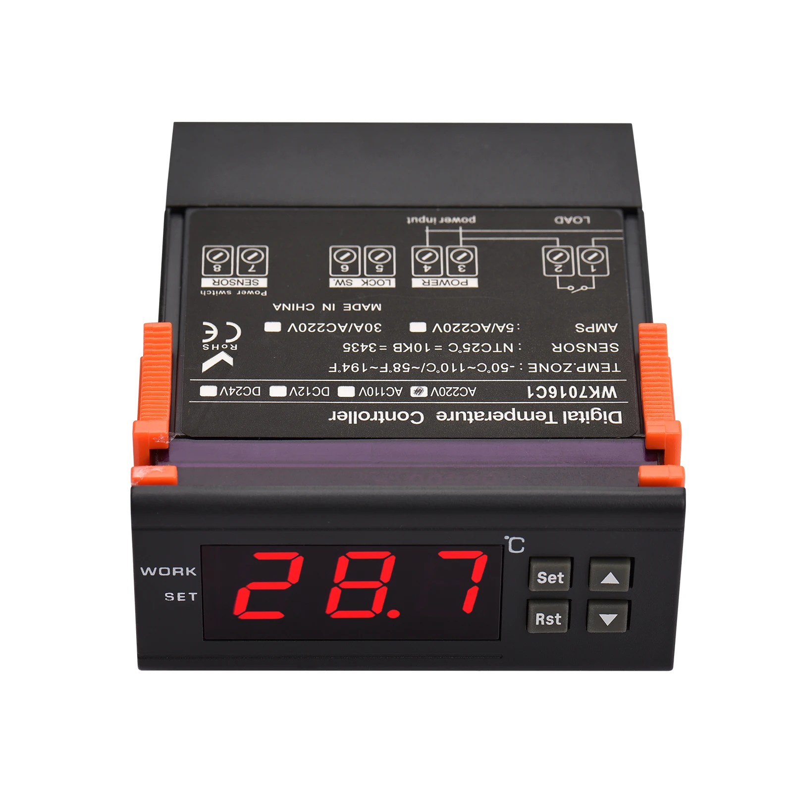 5A Digital Temperature Controller WK7016C1 Smart Temperature Regulator AC 220V Refrigerator Thermostat Support Heating Cooling
5A Digital Temperature Controller WK7016C1 Smart Temperature Regulator AC 220V Refrigerator Thermostat Support Heating Cooling