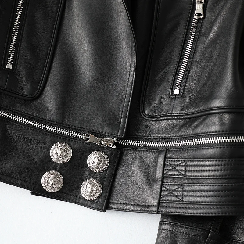 JCHB 2021 coat leather new sheepskin women's slim fit short motorcycle clothing leather coat in spring
JCHB 2021 coat leather new sheepskin women's slim fit short motorcycle clothing leather coat in spring