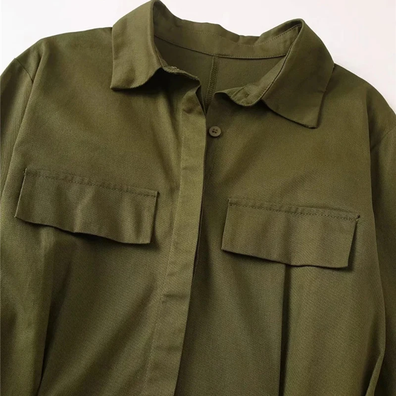 CUHAKCI Autumn Spring Fashion Short Shirt Dress Turn-down Collar Women Army Green Long Sleeve Button Mini Vestidos
CUHAKCI Autumn Spring Fashion Short Shirt Dress Turn-down Collar Women Army Green Long Sleeve Button Mini Vestidos