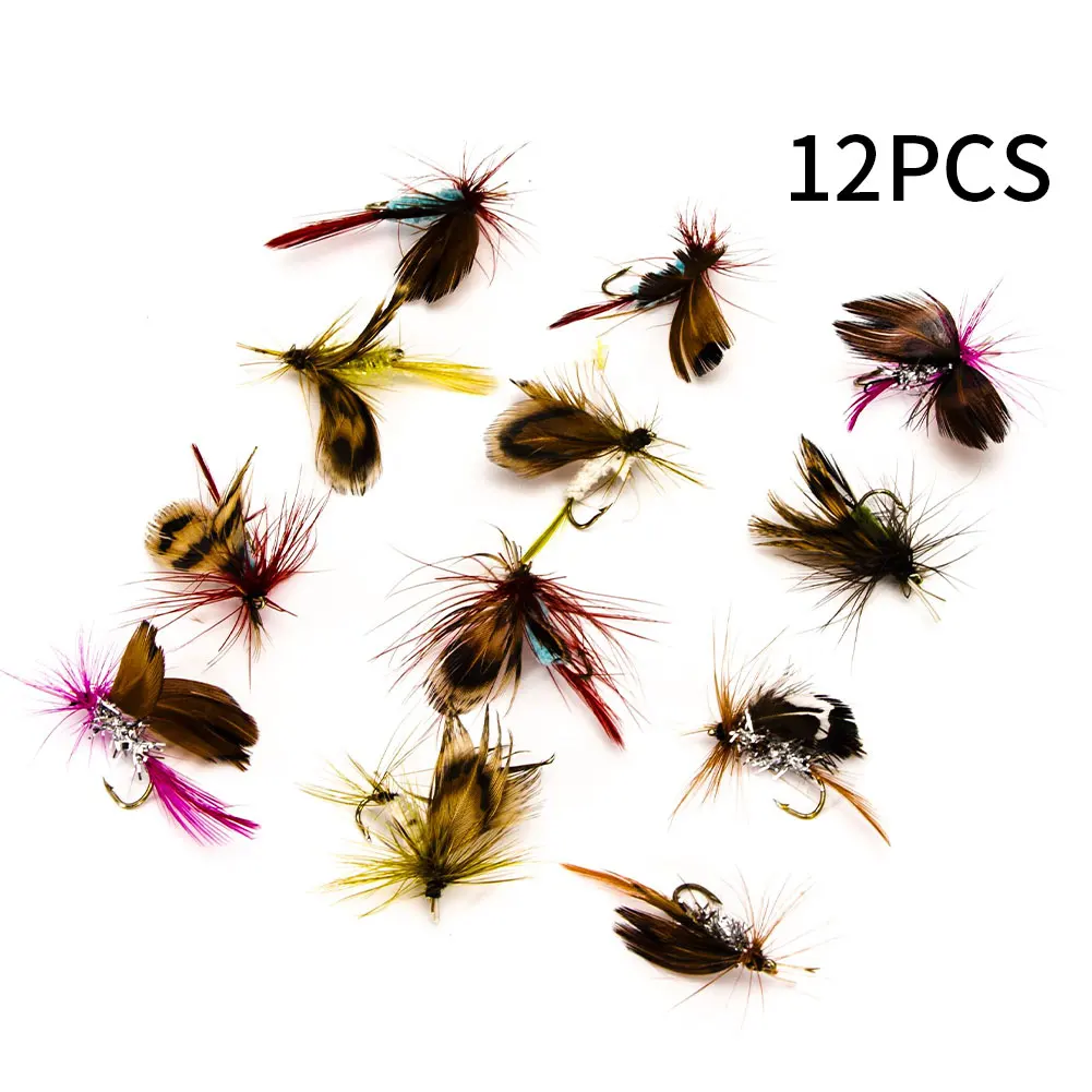 12PCS Insect Fly Fishing Lure Artificial Fishing Bait Feather Single Treble Hooks Carp Fish Lure Water surface for Trout
12PCS Insect Fly Fishing Lure Artificial Fishing Bait Feather Single Treble Hooks Carp Fish Lure Water surface for Trout