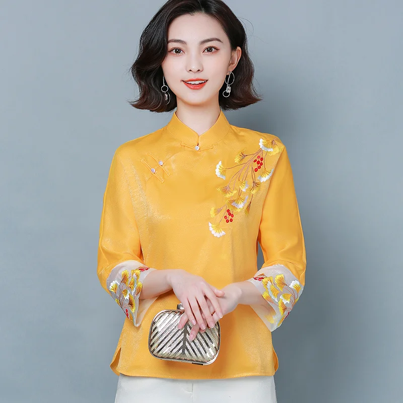 Embroidery Women Improved Qipao Tops Tang Suit Chinese Style Hanfu Blusas China Traditional Shirt Elegant Vintage Blouses Femme
Embroidery Women Improved Qipao Tops Tang Suit Chinese Style Hanfu Blusas China Traditional Shirt Elegant Vintage Blouses Femme