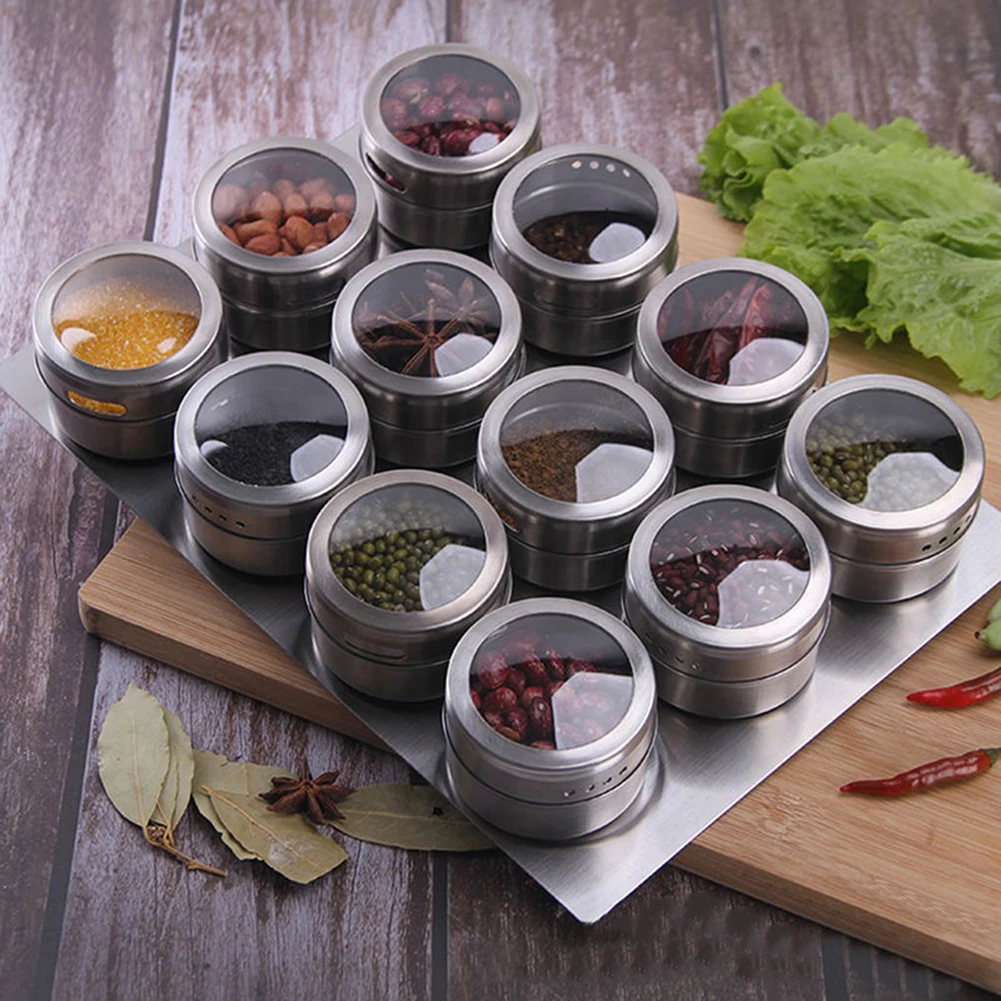 Stainless Steel Magnetic Spice Pot Jar Dustproof Visible Seasoning Box Cruet Can Herb Tin Visible Seasoning Jar Cruet
Stainless Steel Magnetic Spice Pot Jar Dustproof Visible Seasoning Box Cruet Can Herb Tin Visible Seasoning Jar Cruet