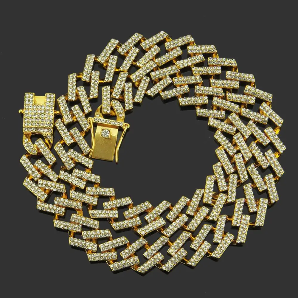 13mm Miami Prong Cuban Link Chain Necklace Gold Iced Out Rapper Chain Paved Bling Bling CZ Necklace Men Hip Hop Jewelry 
13mm Miami Prong Cuban Link Chain Necklace Gold Iced Out Rapper Chain Paved Bling Bling CZ Necklace Men Hip Hop Jewelry