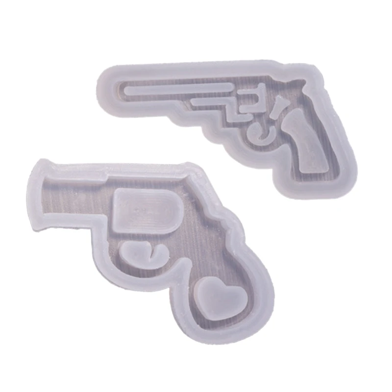 

New Toy-Pistol Quicksand Mirror Mold Toy-Gun Silicone Mold Epoxy Resin Casting Mould for DIY Cake Fondant Sugar Candy Decors