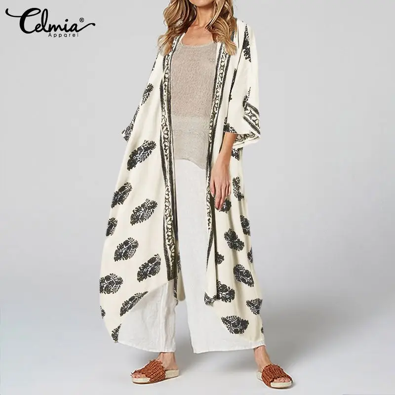 Celmia Summer Casual Cardigan Long Shirts Women's Fashion Plant print Kimono Tops Baggy 3/4 Sleeeve Asymmetrical Cover-up Mujer
Celmia Summer Casual Cardigan Long Shirts Women's Fashion Plant print Kimono Tops Baggy 3/4 Sleeeve Asymmetrical Cover-up Mujer
