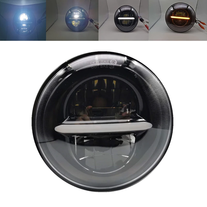 Black 5.75 inch LED Headlight Amber turn signal White DRL Angel eye for Dyna Sportster Softail Motorbike 5 3/4"Headlamp
Black 5.75 inch LED Headlight Amber turn signal White DRL Angel eye for Dyna Sportster Softail Motorbike 5 3/4"Headlamp
