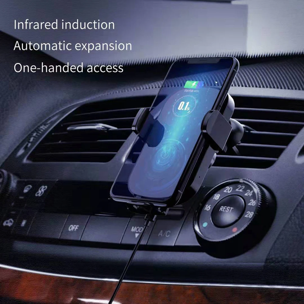 10W Max Qi Car Wireless Charger with Intelligent Infrared Sensor Fast Charging Car Phone Holder for mi9 android S10
10W Max Qi Car Wireless Charger with Intelligent Infrared Sensor Fast Charging Car Phone Holder for mi9 android S10
