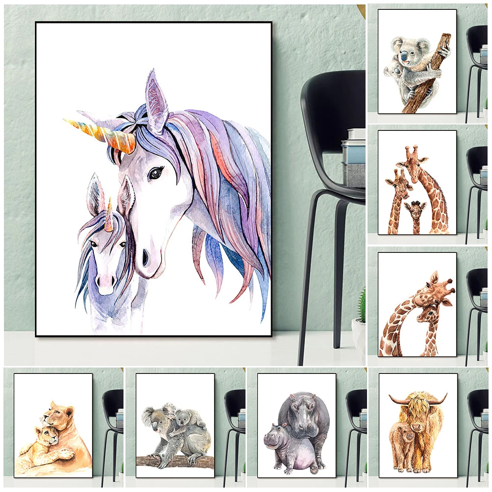 Unicorn,Giraffe,Koala,Panda Family Parenting Art Print Home Decoration Wall Art Canvas Painting Nursery Children Poster Prints
Unicorn,Giraffe,Koala,Panda Family Parenting Art Print Home Decoration Wall Art Canvas Painting Nursery Children Poster Prints