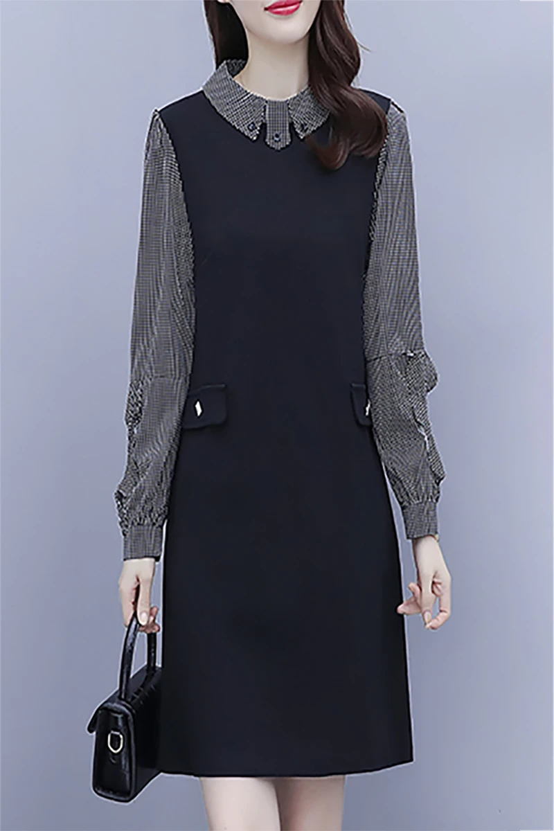 5XL Plus Size 2021 Autumn Fashion Long Sleeve Plaid Patchwork Pocket Loose Dress Large Size Women Elegant Casual Dresses 
5XL Plus Size 2021 Autumn Fashion Long Sleeve Plaid Patchwork Pocket Loose Dress Large Size Women Elegant Casual Dresses