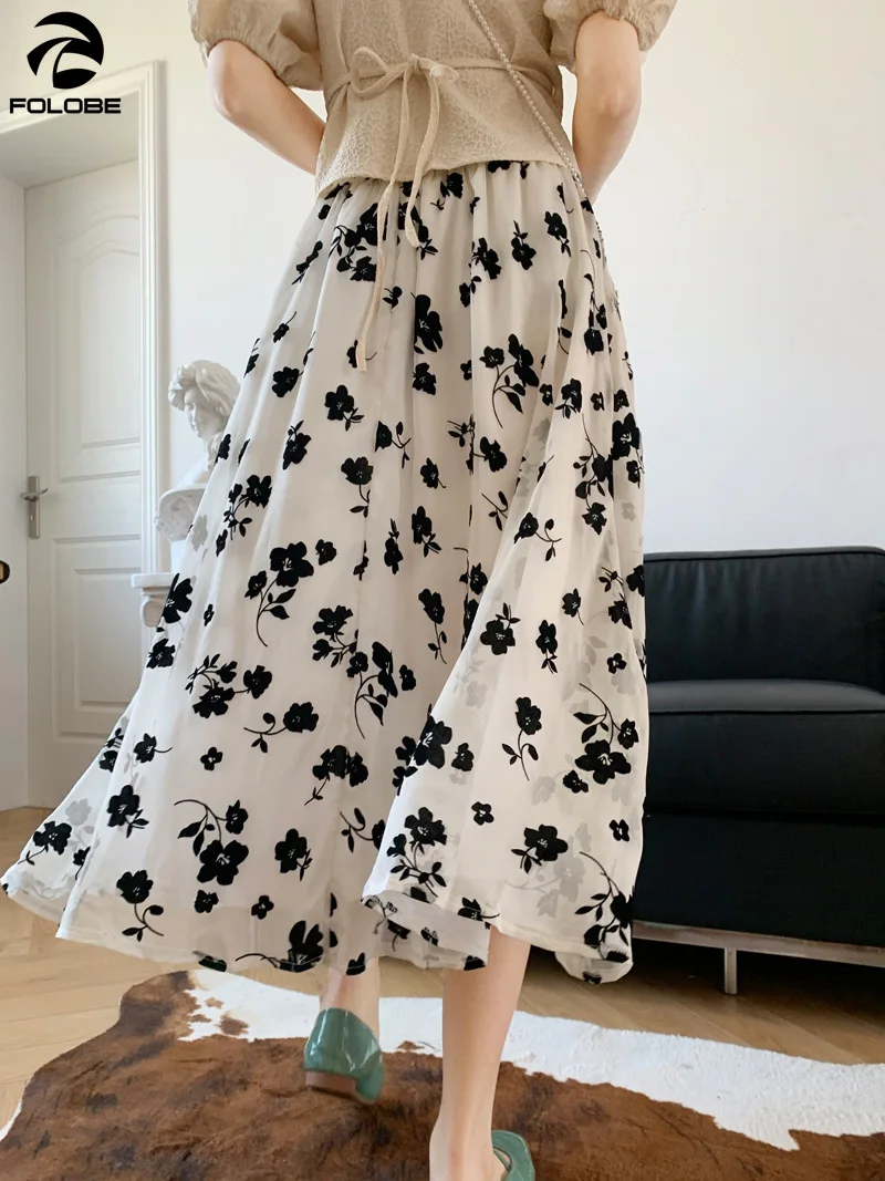 FOLOBE 2021 Summer Print Skirt Women Crepe Chiffon High Waist Midi Casual Floral Print Female Folds Skirt Maxi Beach Skirt femme
FOLOBE 2021 Summer Print Skirt Women Crepe Chiffon High Waist Midi Casual Floral Print Female Folds Skirt Maxi Beach Skirt femme