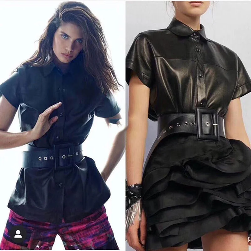 SHZQ куртка из натуральной кожи Женская приталенная ветровка средней длины с поясом Женская верхняя одежда из натуральной овечьей кожи
SHZQ куртка из натуральной кожи Женская приталенная ветровка средней длины с поясом Женская верхняя одежда из натуральной овечьей кожи