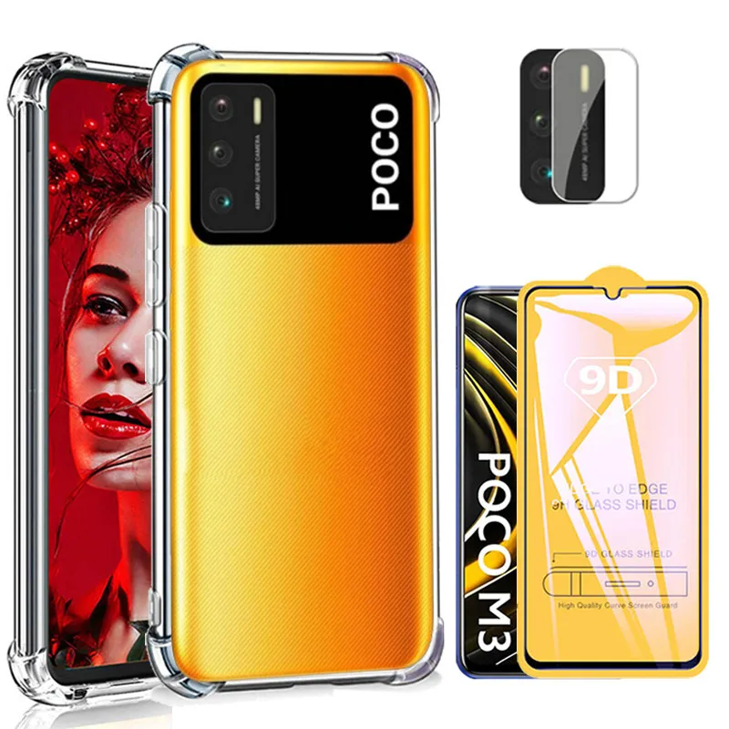 Silicone Smartphone Case Poco X3 M3 Case+Glass Airbag Shockproof Protective Cover Poco M 3 For Xiaomi Poko M3 Transparent Case
Silicone Smartphone Case Poco X3 M3 Case+Glass Airbag Shockproof Protective Cover Poco M 3 For Xiaomi Poko M3 Transparent Case