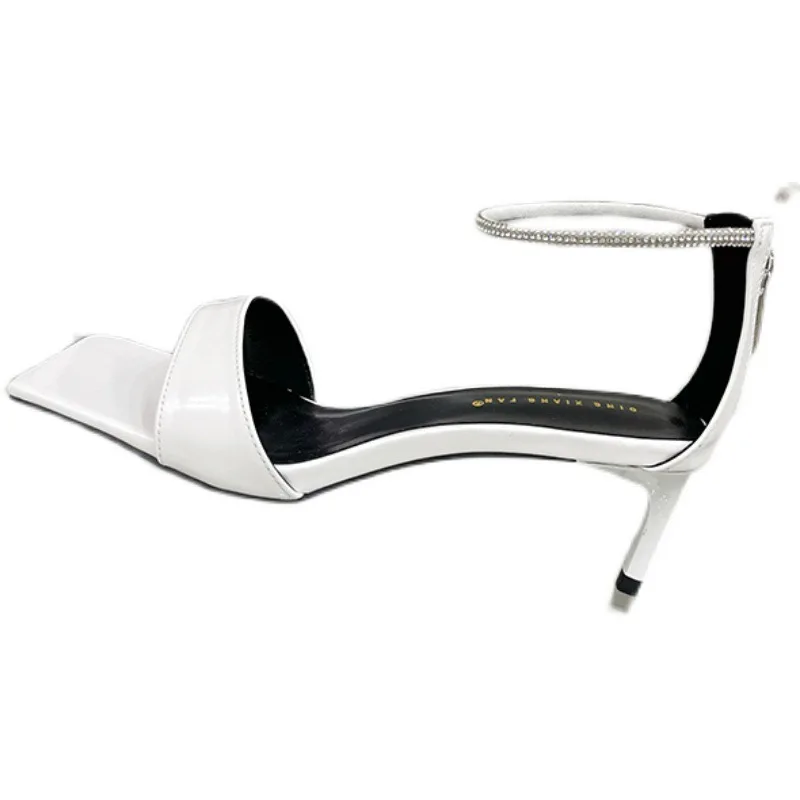 Retro Woman Shoes High Heel Sandals Open Toe Suit Female Beige Buckle All-Match 2021 Summer Original High-heeled Peep New Black 
Retro Woman Shoes High Heel Sandals Open Toe Suit Female Beige Buckle All-Match 2021 Summer Original High-heeled Peep New Black