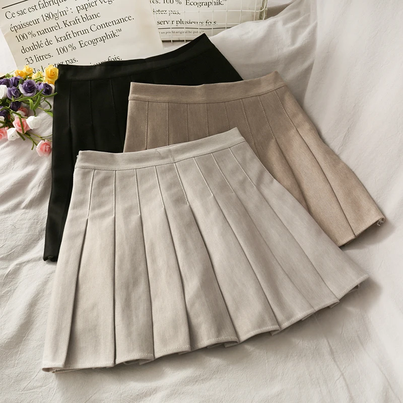 New summer all-match solid color retro high waist casual pleated A-line skirt
New summer all-match solid color retro high waist casual pleated A-line skirt