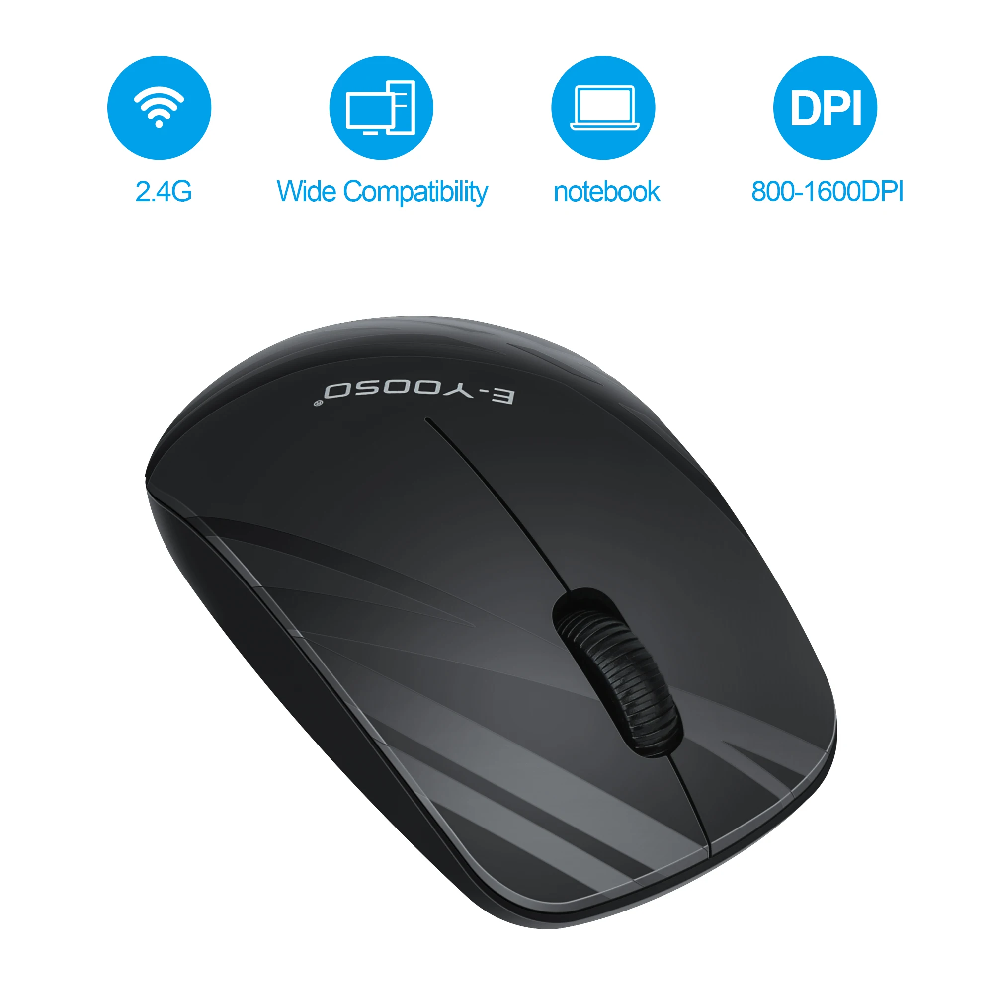 Wireless Mouse 3 Buttons Ergonomic Design Brand Cordless Cpmputer Mouse Mice with Nano Receiver for PC Laptop
Wireless Mouse 3 Buttons Ergonomic Design Brand Cordless Cpmputer Mouse Mice with Nano Receiver for PC Laptop