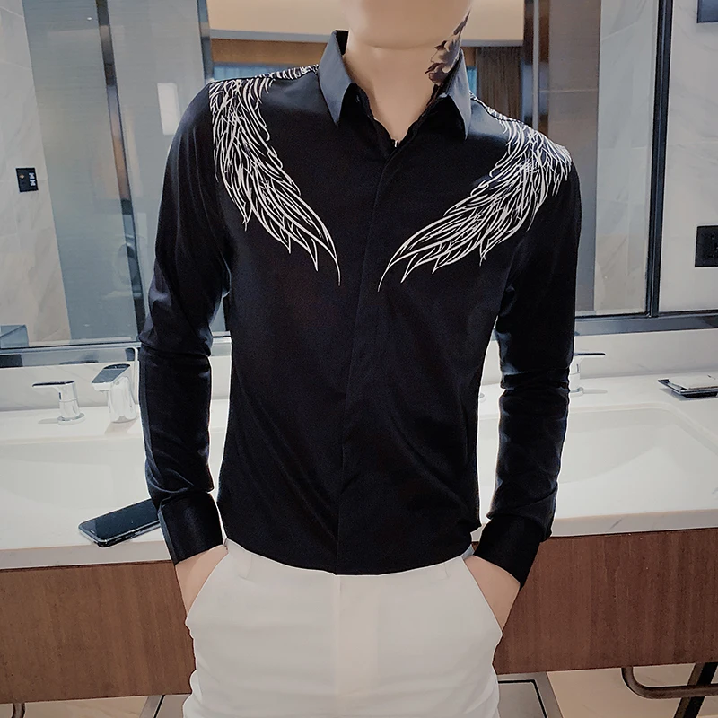 Hot Sale Men Casual Print Shirts Long Sleeve Simple All Match Slim Fit Streetwear Night Club Tuxedo Fashion 2021 Chemise Homme
Hot Sale Men Casual Print Shirts Long Sleeve Simple All Match Slim Fit Streetwear Night Club Tuxedo Fashion 2021 Chemise Homme