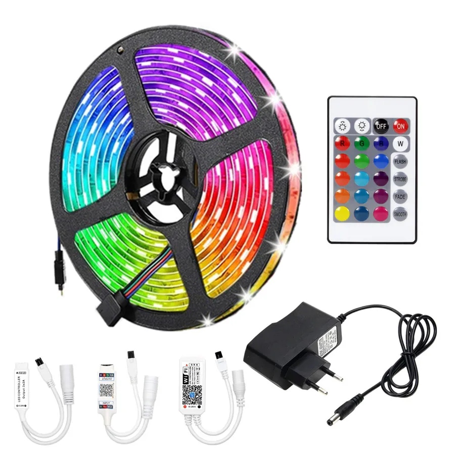 RGB светильник ная лента с Bluetooth и Wi-Fi контроллером, гибкая декоративная подсветильник ка 5050, лампа, ночсветильник, светящаяся лента для спальни
RGB светильник ная лента с Bluetooth и Wi-Fi контроллером, гибкая декоративная подсветильник ка 5050, лампа, ночсветильник, светящаяся лента для спальни