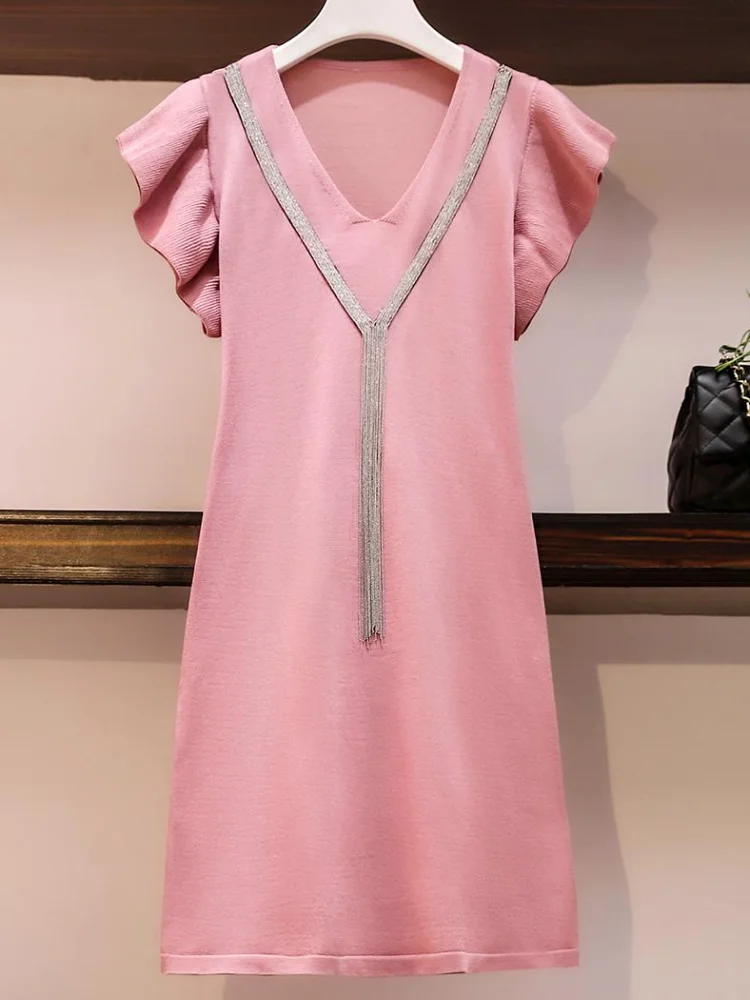 Tassel Chiffon Women Dress Summer New Design 2021 Flare Sleeve Solid A-Line Knee-Length Elegant Office Lady Pulls Tops
Tassel Chiffon Women Dress Summer New Design 2021 Flare Sleeve Solid A-Line Knee-Length Elegant Office Lady Pulls Tops