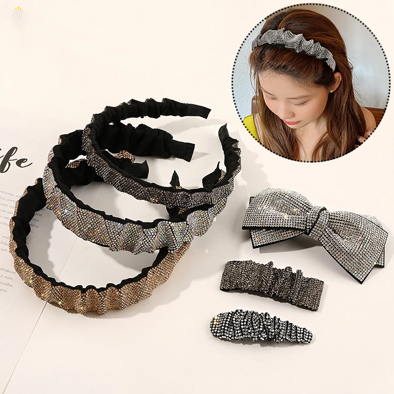 Full Drill Pleated Headband For Women Girls Simple All-match Elegant Hair Hoop Shining Temperament Female Casual Hairband
Full Drill Pleated Headband For Women Girls Simple All-match Elegant Hair Hoop Shining Temperament Female Casual Hairband