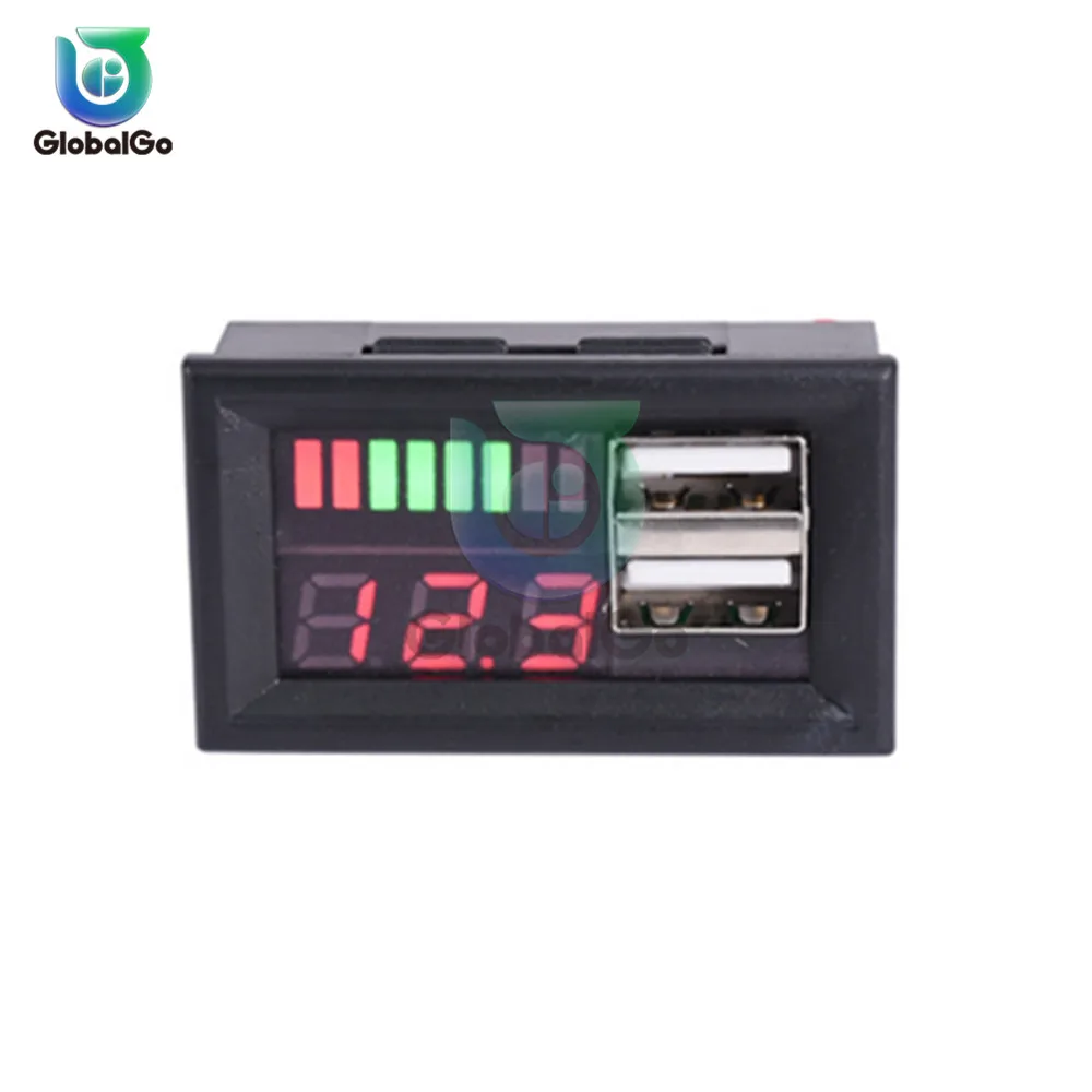Dual Display Lead Acid Battery Charge Level Indicator Voltage Test Meter For Phone Dual USB 5V 2A Battery Power Capacity Meter
Dual Display Lead Acid Battery Charge Level Indicator Voltage Test Meter For Phone Dual USB 5V 2A Battery Power Capacity Meter