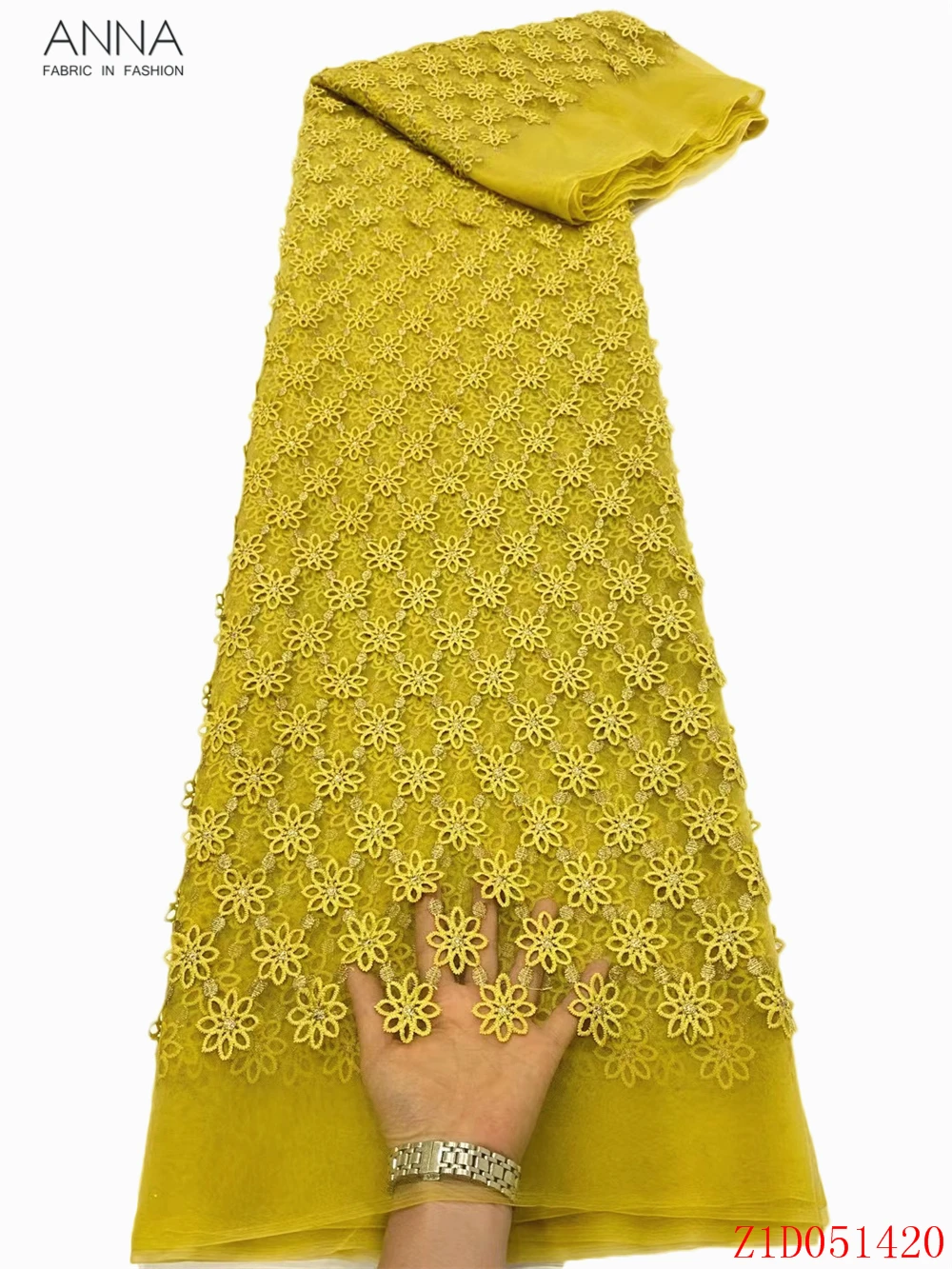 Anna yellow african french lace fabric 2021 high quality floral embroidery tulle mesh lace fabrics for party dress 5 yards/piece
Anna yellow african french lace fabric 2021 high quality floral embroidery tulle mesh lace fabrics for party dress 5 yards/piece