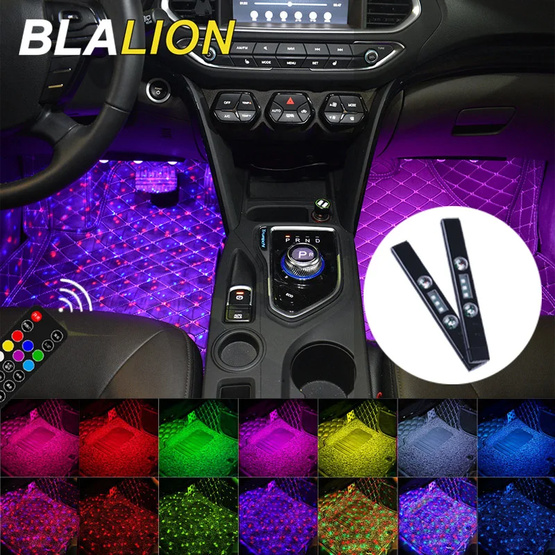 Светодиодный RGB светильник для ног автомобильная USB лампа создания атмосферы