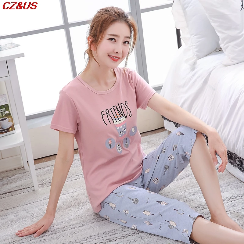 Homewear Pajamas 2021 Summer Cute Comfortable Girl Pijamas Women Sleepwear Lovely Home Suits Pyjama Short Sleeve Pajamas Set
Homewear Pajamas 2021 Summer Cute Comfortable Girl Pijamas Women Sleepwear Lovely Home Suits Pyjama Short Sleeve Pajamas Set