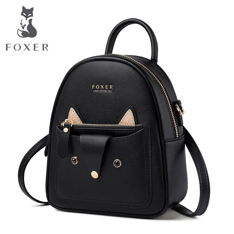 FOXER женский прекрасный рюкзак Женский мини из коровьей кожи для девочек