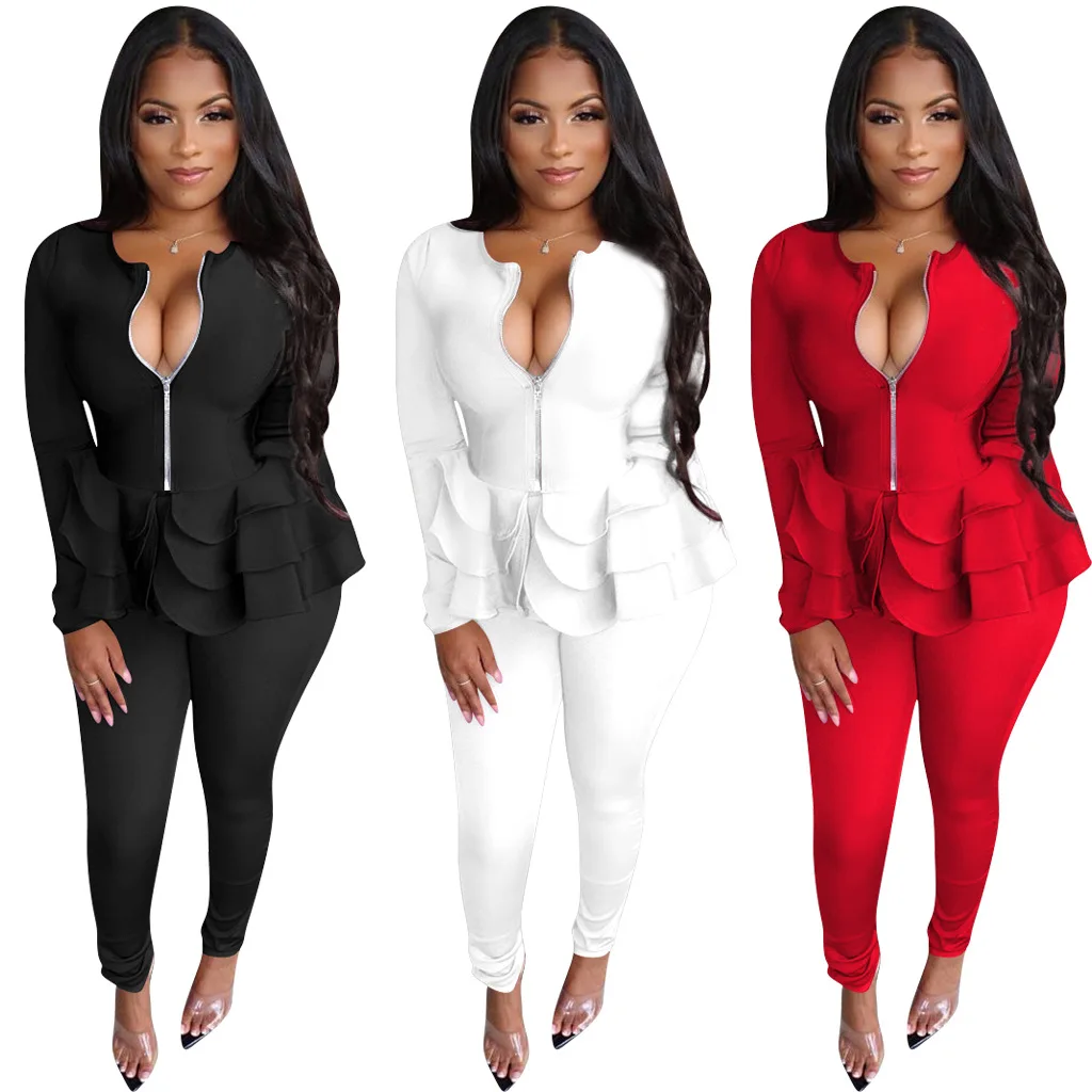 2020 spring and autumn elegent women o-neck long sleeve regular two pieces sets top and pant
2020 spring and autumn elegent women o-neck long sleeve regular two pieces sets top and pant