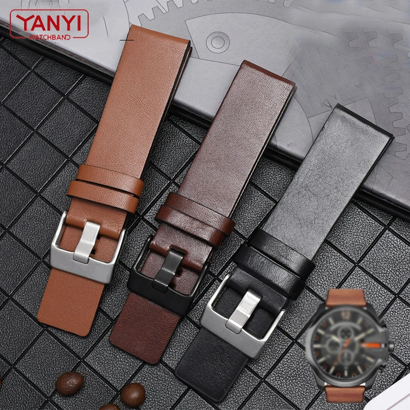 

Leather Watchband 22 24 26 28 30mm leather bracelet for diesel watch strap wristwatches band for DZ4343 DZ7293 DZ7333 watch band