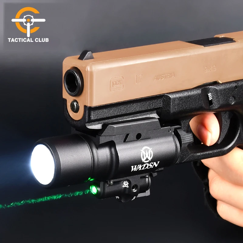 WADSN Tactical X300 X400 Pistol Gun Light Weapon Light Lanterna Torch Rifle Airsoft Green Laser Flashlight Glock 1911 Scout Ligh
WADSN Tactical X300 X400 Pistol Gun Light Weapon Light Lanterna Torch Rifle Airsoft Green Laser Flashlight Glock 1911 Scout Ligh