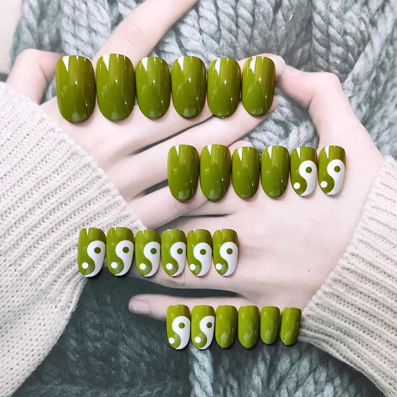 Hot Long Round Nail Pieces 24 PCS Adhesive Jelly Fake Nail Piece Tai Chi Bagua Pattern Manicure for Nail Salon Art DIY FRE-Drop
Hot Long Round Nail Pieces 24 PCS Adhesive Jelly Fake Nail Piece Tai Chi Bagua Pattern Manicure for Nail Salon Art DIY FRE-Drop