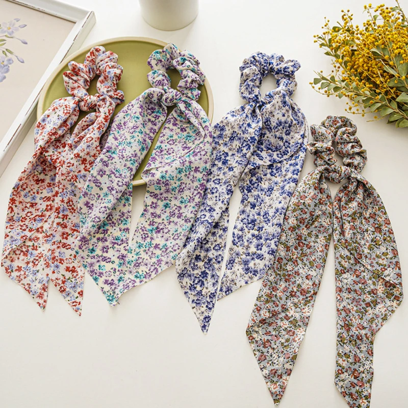 Floral Print Bow Satin Long Ribbon Ponytail Scarf Hair Tie Scrunchies Women Girls Elastic Hair Bands Hair Accessories
Floral Print Bow Satin Long Ribbon Ponytail Scarf Hair Tie Scrunchies Women Girls Elastic Hair Bands Hair Accessories