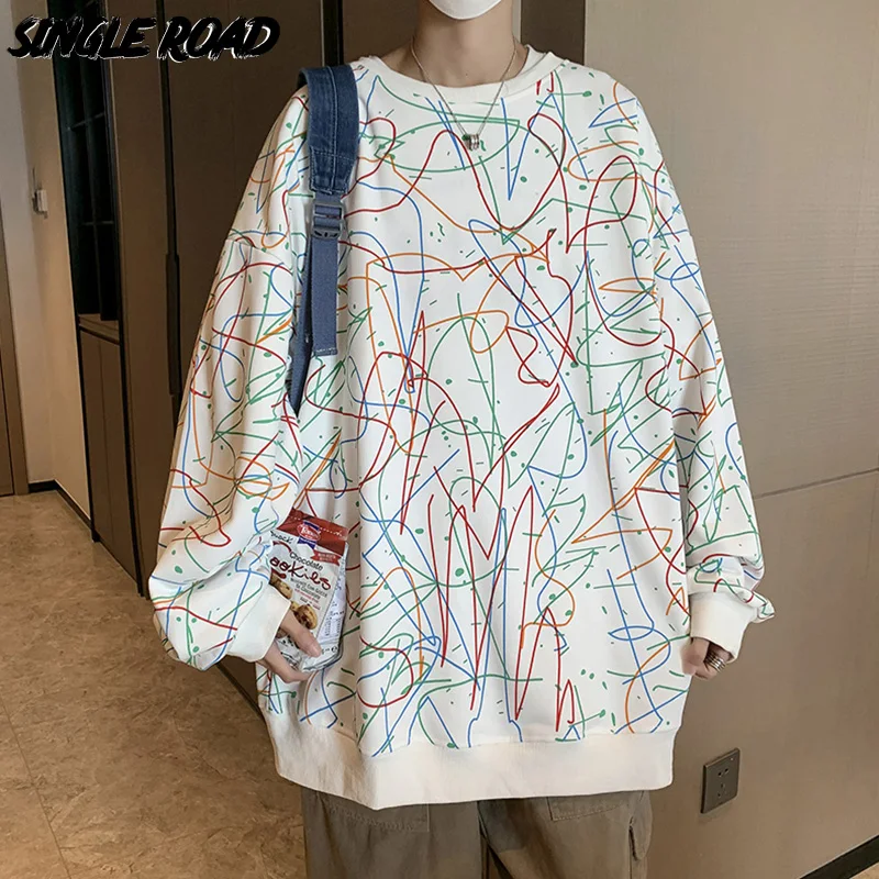 Single Road Mens Crewneck Sweatshirt Men 2022 Spring Graffiti Sweatshirts Oversized Japanese Streetwear Male White Hoodie Men 
Single Road Mens Crewneck Sweatshirt Men 2022 Spring Graffiti Sweatshirts Oversized Japanese Streetwear Male White Hoodie Men