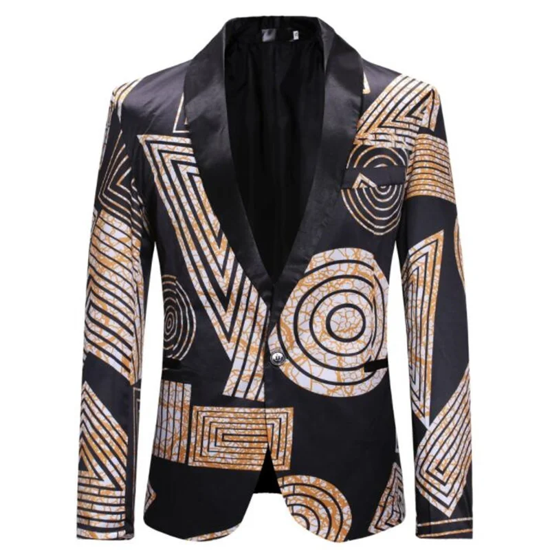 One button small suit men's jacket autumn and winter new fashion personality printing casual single row clothing black fashion
One button small suit men's jacket autumn and winter new fashion personality printing casual single row clothing black fashion