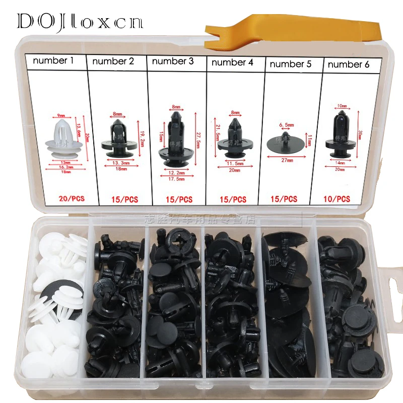 1 Box 90 Pcs Mixed Auto Fastener Clip Body Push Retainer Pin Rivet Bumper Door Trim Panel Kit For Car Interior Trim Panel
1 Box 90 Pcs Mixed Auto Fastener Clip Body Push Retainer Pin Rivet Bumper Door Trim Panel Kit For Car Interior Trim Panel