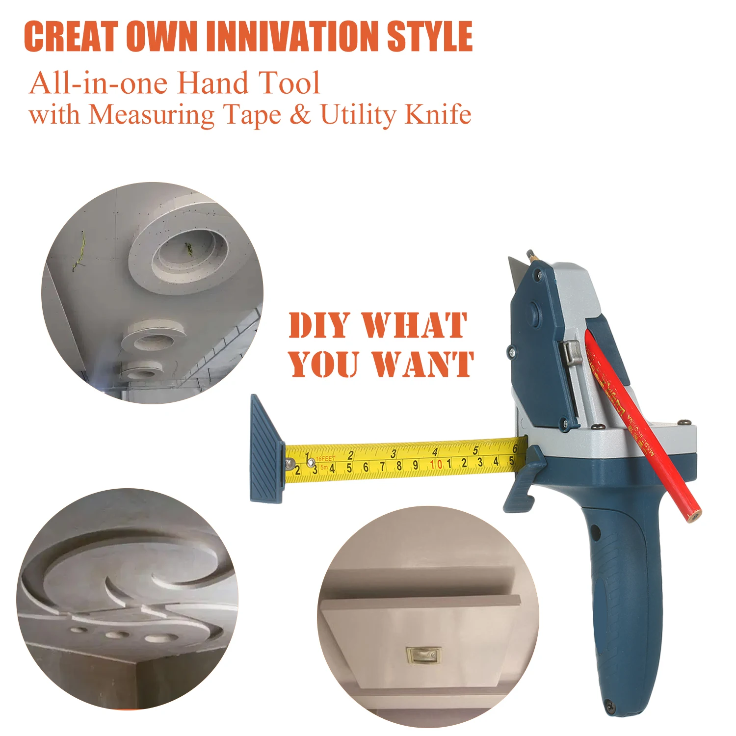 All-in-one Gypsum Board Cutting Tool with Utility Knife and Measuring Tape Mark and Cut Drywall Shingles Insulation Tile Carpet
All-in-one Gypsum Board Cutting Tool with Utility Knife and Measuring Tape Mark and Cut Drywall Shingles Insulation Tile Carpet