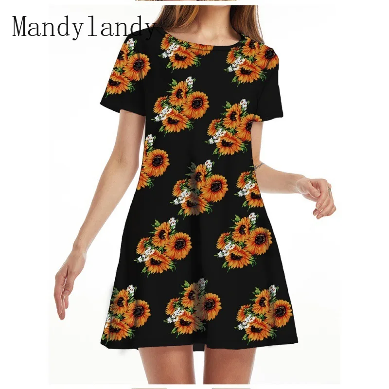 Mandylandy Dress Summer Fashion O-Neck Short Sleeves High Waist Dress Women's Casual Printed Loose Dress
Mandylandy Dress Summer Fashion O-Neck Short Sleeves High Waist Dress Women's Casual Printed Loose Dress