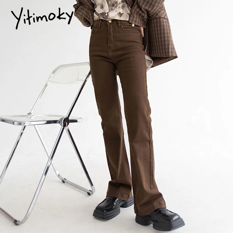 Yitimoky Super Stretchy High Waisted Jeans Woman Denim Joggers Full Length Flare Pants Brown Vintage Streetwear Bell Bottom 2022
Yitimoky Super Stretchy High Waisted Jeans Woman Denim Joggers Full Length Flare Pants Brown Vintage Streetwear Bell Bottom 2022