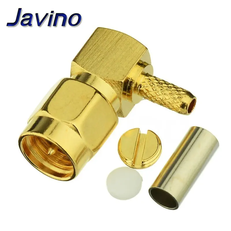 RF connector SMA male plug right angle crimp RG174 RG316 LMR100
RF connector SMA male plug right angle crimp RG174 RG316 LMR100