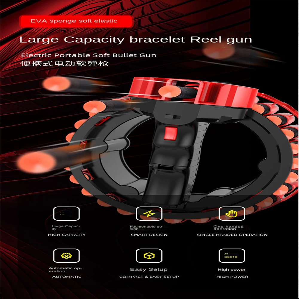 Electric explosive ring soft bullet toy gun bracelet boy air gun interactive shooting toy gunfighting experience children's toys
Electric explosive ring soft bullet toy gun bracelet boy air gun interactive shooting toy gunfighting experience children's toys