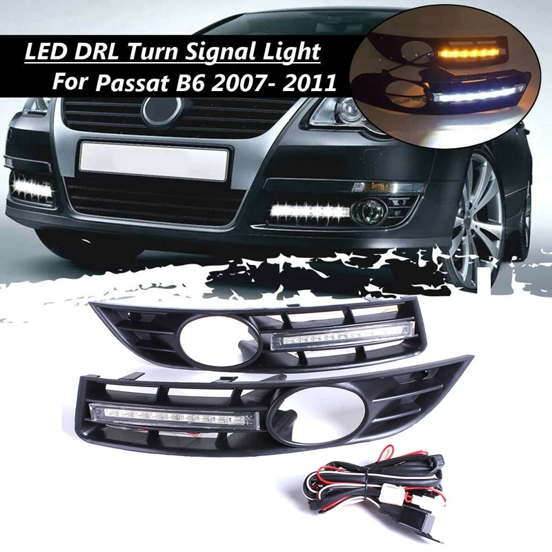 Front Bumper Fog Lamps Light Grill Grilles + DRL LED for Passat B6 2007-2011 Waterproof
Front Bumper Fog Lamps Light Grill Grilles + DRL LED for Passat B6 2007-2011 Waterproof