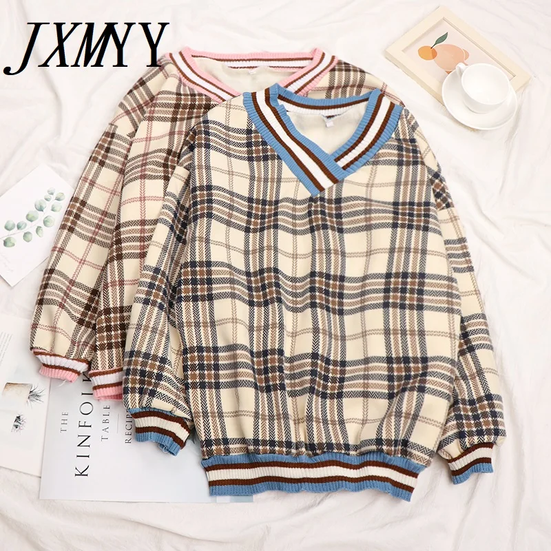 Autumn Plaid Sweaters Women Knitted Pullovers Casual Plush Sweaters Ladies Oversized Jumper Long Sleeve Tops Sueters De Mujer
Autumn Plaid Sweaters Women Knitted Pullovers Casual Plush Sweaters Ladies Oversized Jumper Long Sleeve Tops Sueters De Mujer