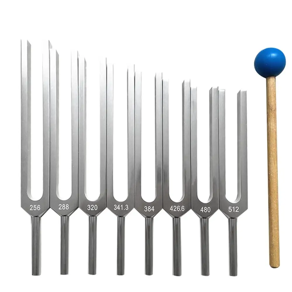 8pcs Tuning Forks Silicone Hammer Set Aluminum Alloy Tuning Fork With Wooden Case For Yoga Practice Hearing Detection
8pcs Tuning Forks Silicone Hammer Set Aluminum Alloy Tuning Fork With Wooden Case For Yoga Practice Hearing Detection