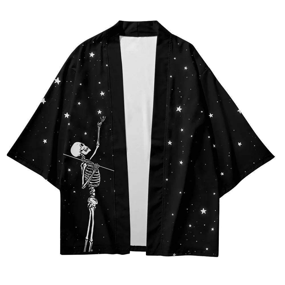 Men and women Japanese kimono traditional art starry sky skull casual loose thin coat Asian kimono cardigan
Men and women Japanese kimono traditional art starry sky skull casual loose thin coat Asian kimono cardigan