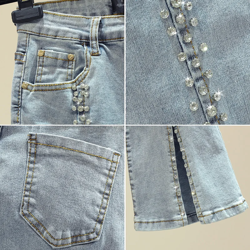 Diamond Open Forked Jeans Female 2019 Summer New Slimming Skinny High Waist Flare Pants Women Stretch Jeans Trousers
Diamond Open Forked Jeans Female 2019 Summer New Slimming Skinny High Waist Flare Pants Women Stretch Jeans Trousers