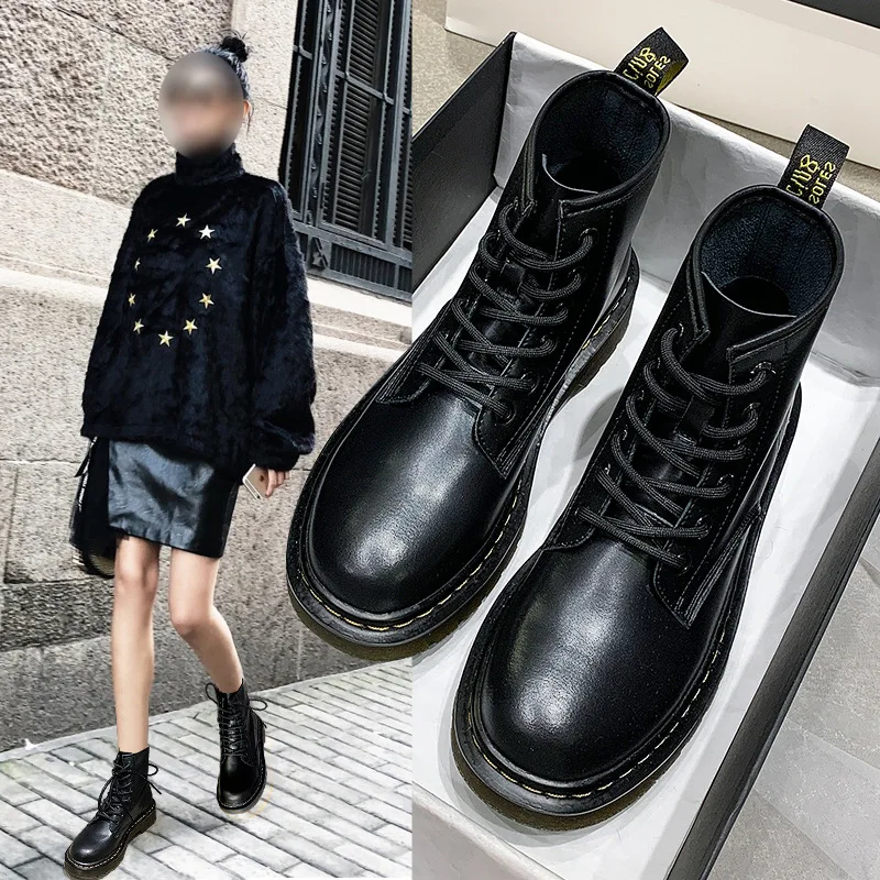 Women's Leather Boots 2021 Spring, Autumn And Winter New British Fashion Hollow Thick-Soled High-Top Single Boots Martin Boots
Women's Leather Boots 2021 Spring, Autumn And Winter New British Fashion Hollow Thick-Soled High-Top Single Boots Martin Boots