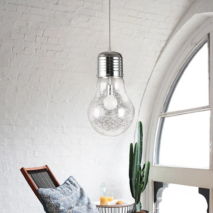 Personality Bedroom Restaurant Bar Counter Aisle Toggery Display Window Gold Wire Glass Originality Will Bulb A Chandelier | Лампы и